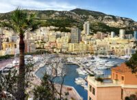 Aerial view of harbour Monaco, Monte Carlo. French riviera panorama.